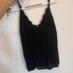 Altar'd State black scalloped neckline tank top